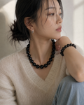 Bold Black Tourmaline Necklace and Bracelet SET