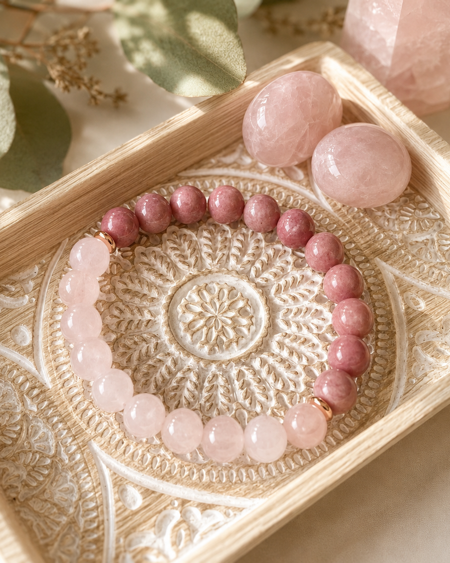Self-Love Bracelet - Rhodonite and Rose Quartz