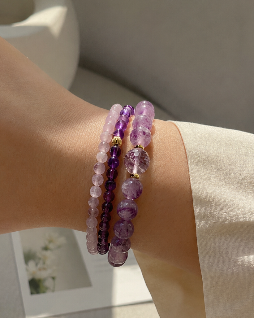 Amethyst Bracelet SET - 3 pcs