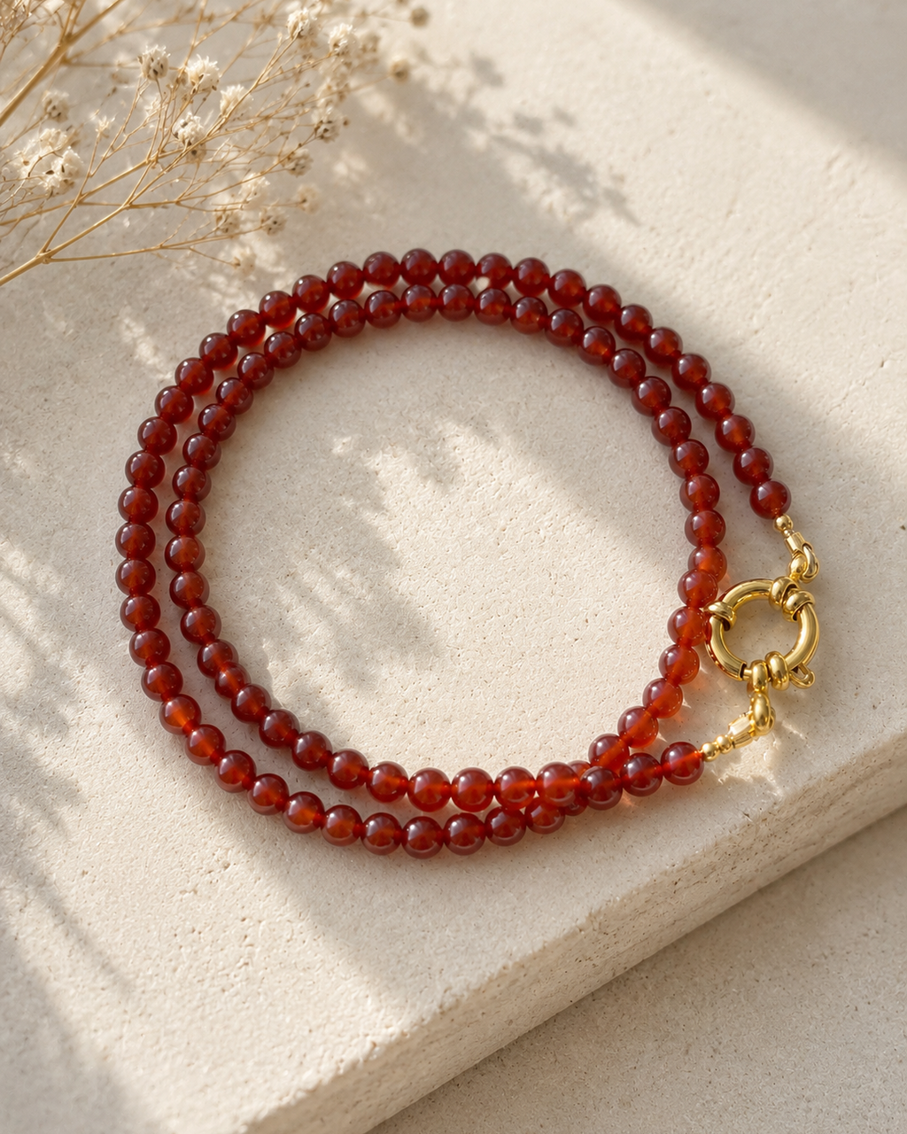 Dainty Carnelian Necklace - 4mm