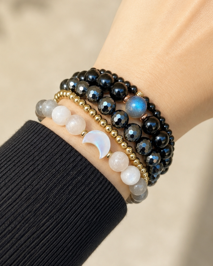 Moon Phase Bracelet Stack - 4pcs