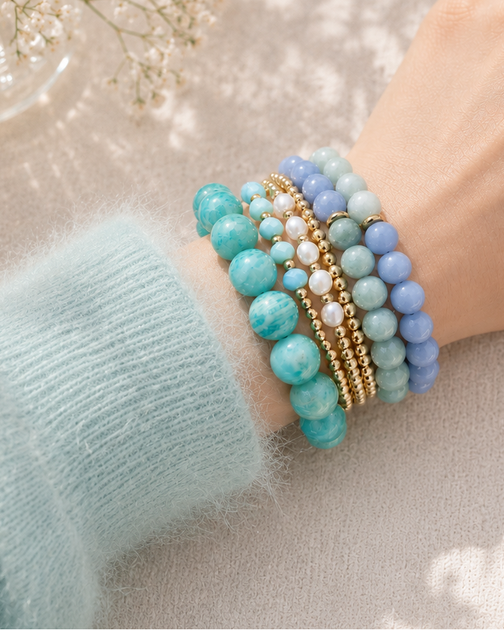 Blue Serenity Bracelet Stack - 6pcs