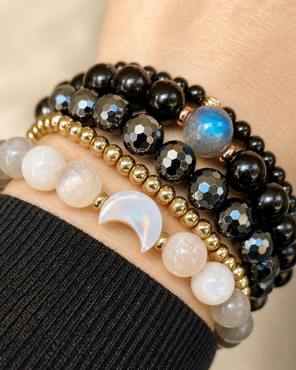Moon Phase Bracelet Stack - 4pcs
