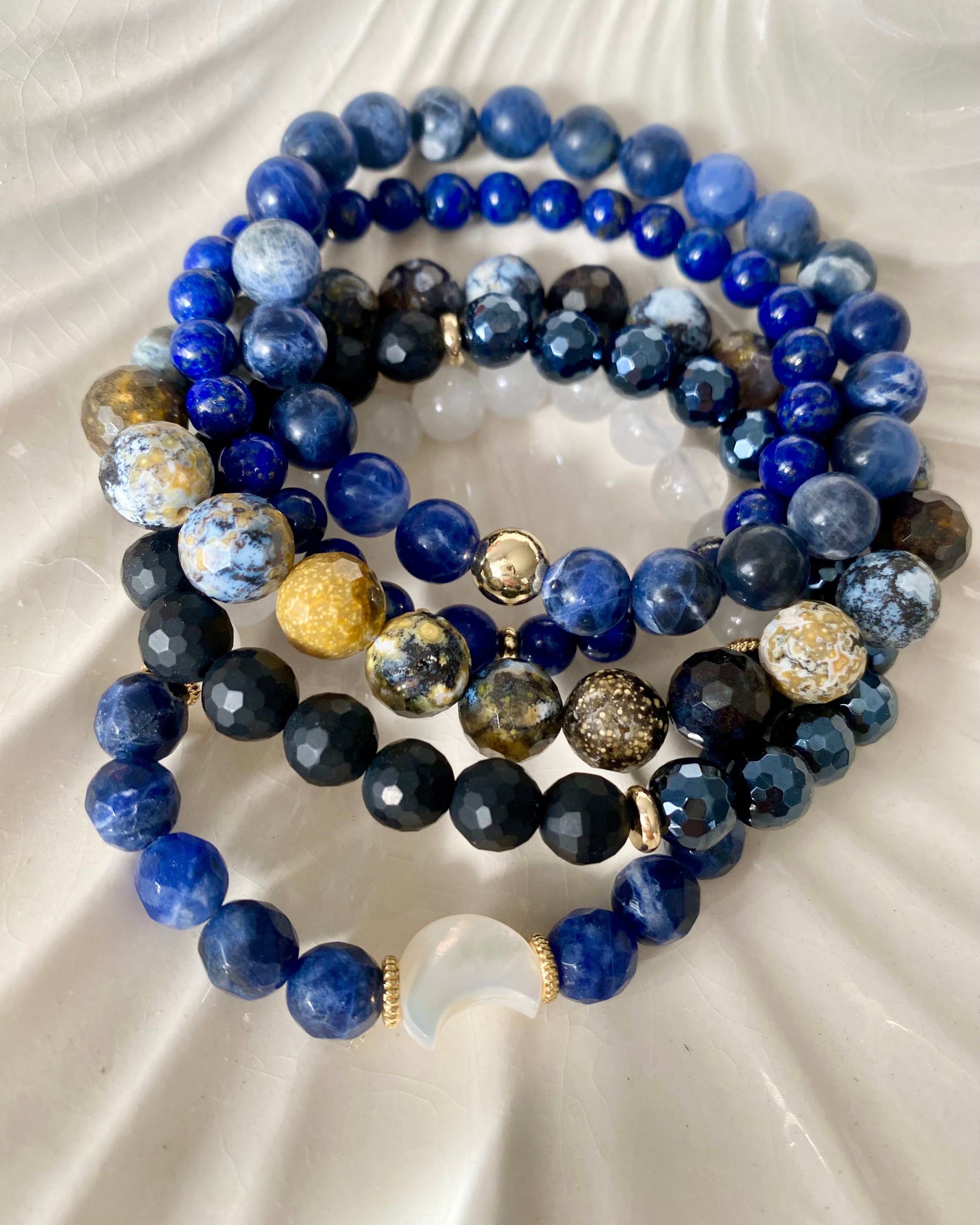 Blue Gemstone Bracelet SET