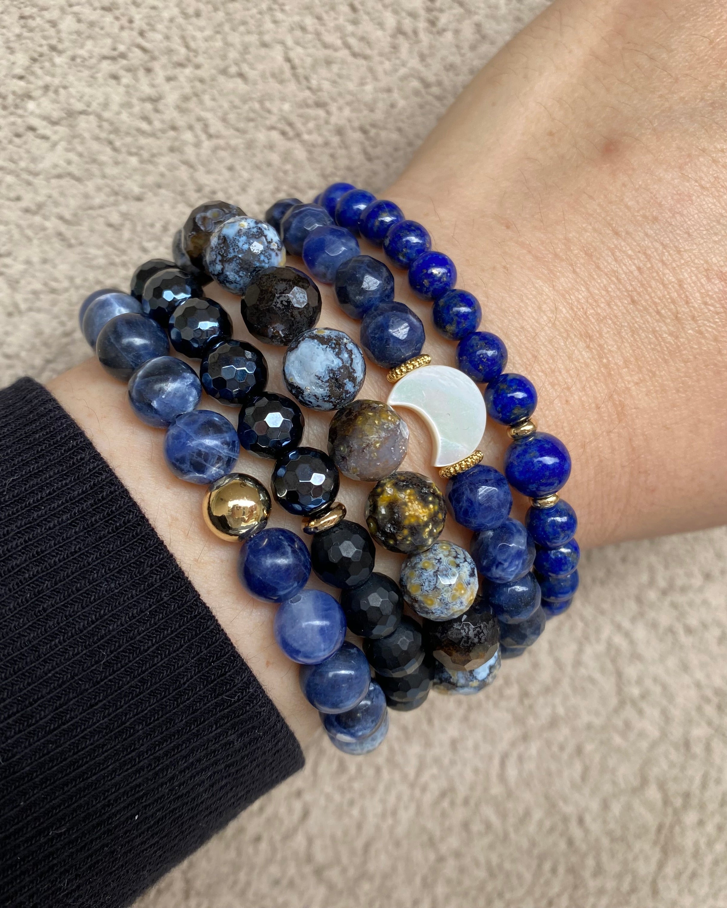 Blue Gemstone Bracelet SET