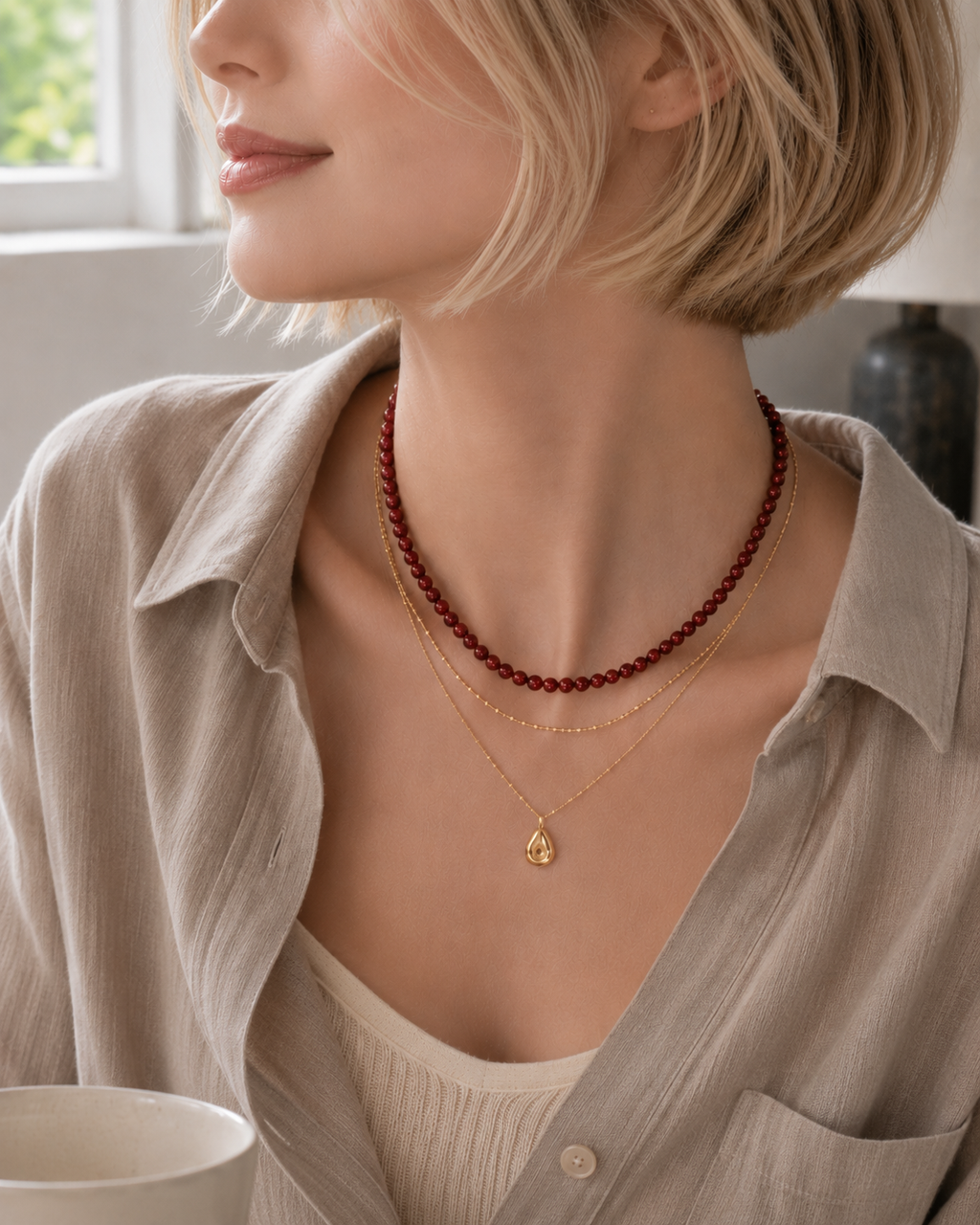 Dainty Carnelian Necklace - 4mm